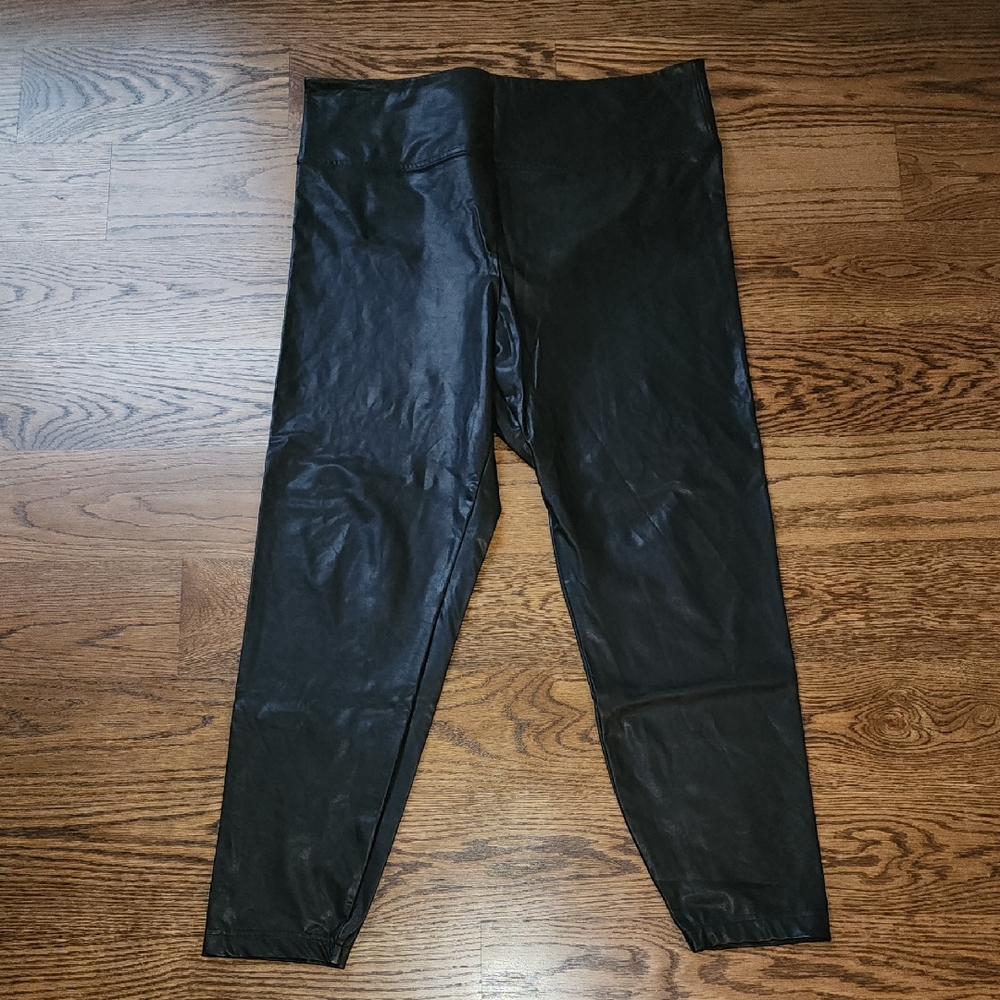 Boston Proper Womens Pull On Faux Leather Pants GUC Sz XL